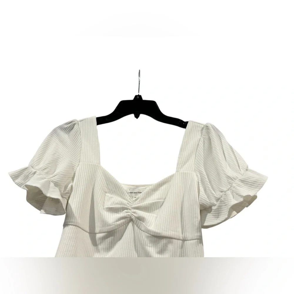 New W/ Tags Women’s Lovers And Friends White Lana Ribbed Crop Top: Size Small - Picture 5 of 13